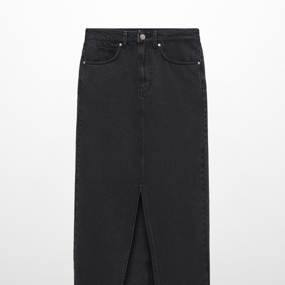 Mango Black Denim Midi Skirt - Picture 1 of 4